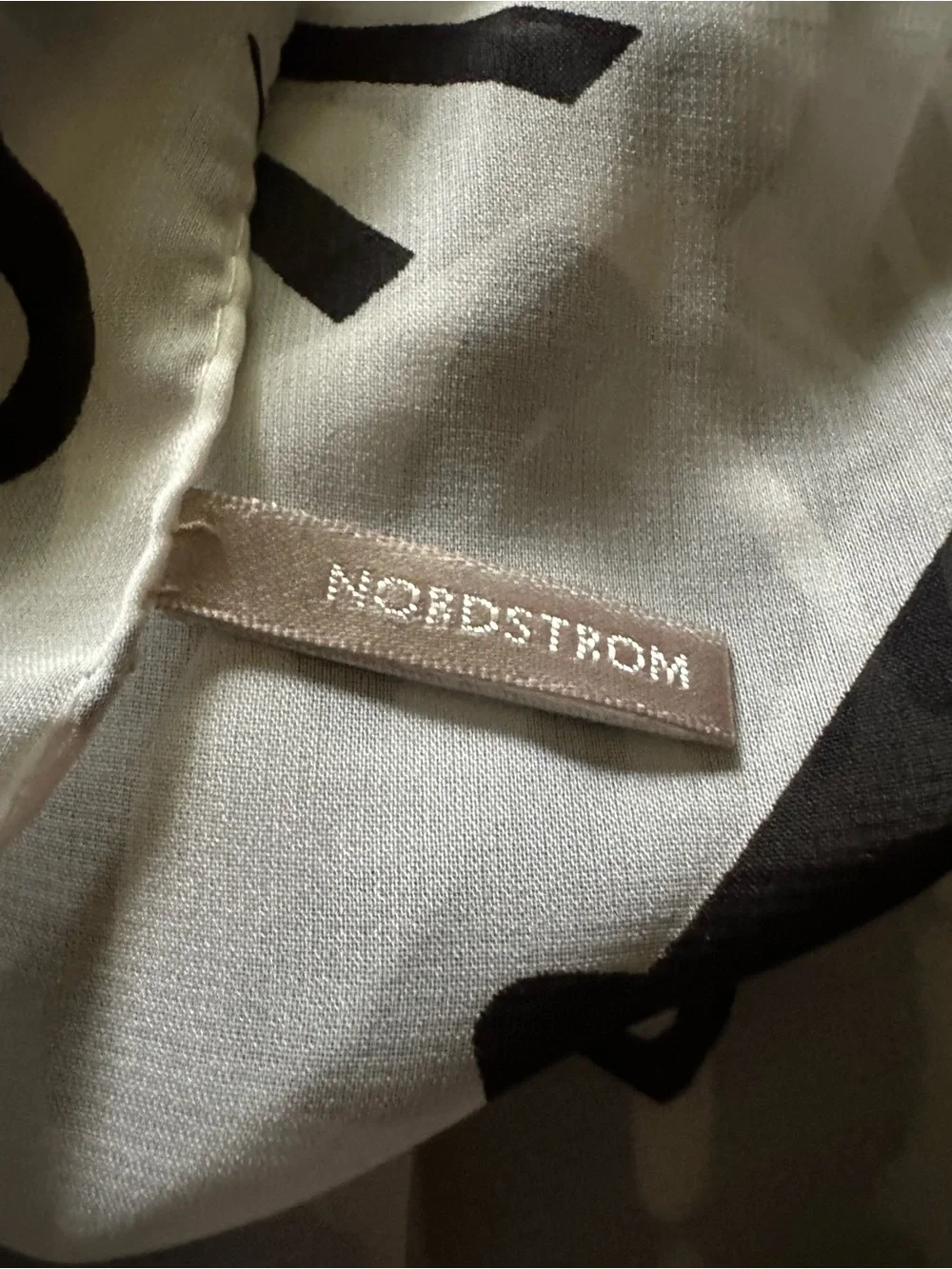 Nordstrom Black and White Script Home Accent Scarf